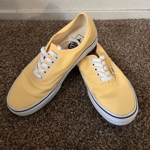 Authentic Vans, pastel yellow, lightly worn. Size W8
